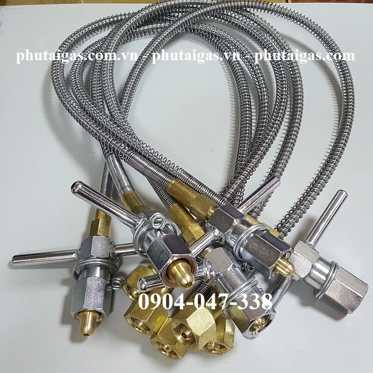 Ống mềm Teflon chịu áp DN4mm, L=1m, G5/8”, WP20Mpa